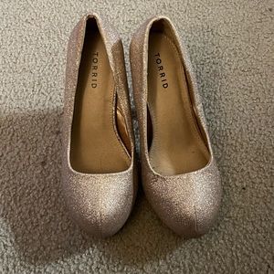 Gold sparkly heels